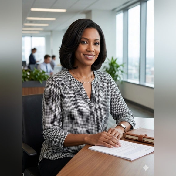 torrid Tops - torrid Black and White Houndstooth V-Neck Blouse